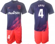 Wholesale Cheap Men 2021-2022 Club Atletico Madrid away purple 4 Soccer Jersey