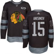 Wholesale Cheap Adidas Blackhawks #15 Artem Anisimov Black 1917-2017 100th Anniversary Stitched NHL Jersey