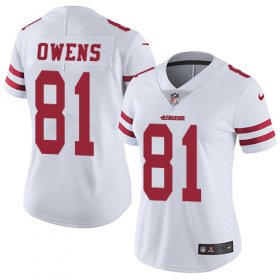 Wholesale Cheap Nike 49ers #81 Terrell Owens White Women\'s Stitched NFL Vapor Untouchable Limited Jersey