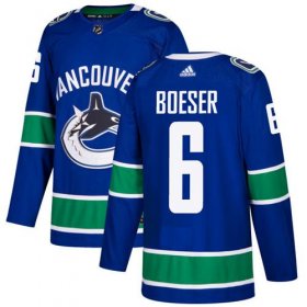 Wholesale Cheap Adidas Canucks #6 Brock Boeser Blue Home Authentic Stitched NHL Jersey