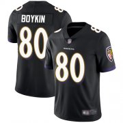 Wholesale Cheap Nike Ravens #80 Miles Boykin Black Alternate Men's Stitched NFL Vapor Untouchable Limited Jersey