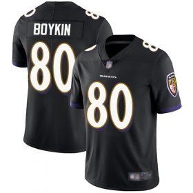 Wholesale Cheap Nike Ravens #80 Miles Boykin Black Alternate Men\'s Stitched NFL Vapor Untouchable Limited Jersey