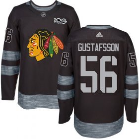 Wholesale Cheap Adidas Blackhawks #56 Erik Gustafsson Black 1917-2017 100th Anniversary Stitched NHL Jersey