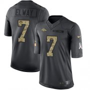 Wholesale Cheap Nike Broncos #7 John Elway Black Men's Stitched NFL Limited 2016 Salute to Service Jersey