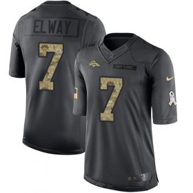 Wholesale Cheap Nike Broncos #7 John Elway Black Men\'s Stitched NFL Limited 2016 Salute to Service Jersey