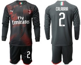 Wholesale Cheap AC Milan #2 Calabria Third Long Sleeves Soccer Club Jersey