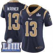 Wholesale Cheap Nike Rams #13 Kurt Warner Navy Blue Team Color Super Bowl LIII Bound Women's Stitched NFL Vapor Untouchable Limited Jersey