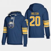Wholesale Cheap Buffalo Sabres #20 Scott Wilson Navy adidas Lace-Up Pullover Hoodie