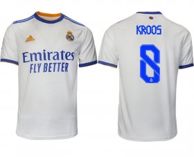 Wholesale Cheap Men 2021-2022 Club Real Madrid home aaa version white 8 Soccer Jerseys