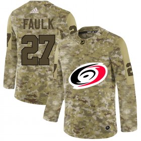 Wholesale Cheap Adidas Hurricanes #27 Justin Faulk Camo Authentic Stitched NHL Jersey