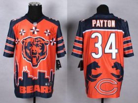 Wholesale Cheap Nike Bears #34 Walter Payton Orange Men\'s Stitched NFL Elite Noble Fashion Jersey