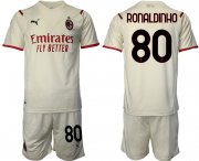 Wholesale Cheap Men 2021-2022 Club AC Milan away cream 80 Soccer Jersey