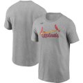 Wholesale Cheap St. Louis Cardinals Nike Cooperstown Collection Wordmark T-Shirt Heathered Gray