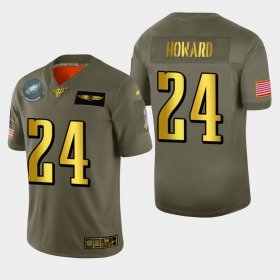 Wholesale Cheap Philadelphia Eagles #24 Jordan Howard Men\'s Nike Olive Gold 2019 Salute to Service Limited NFL 100 Jersey