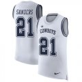 Wholesale Cheap Nike Cowboys #21 Deion Sanders White Men's Stitched NFL Limited Rush Tank Top Jersey