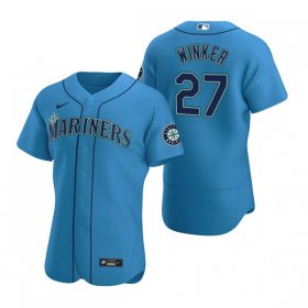 Wholesale Cheap Men\'s Seattle Mariners #27 Jesse Winker Royal Flex Base Stitched Jersey