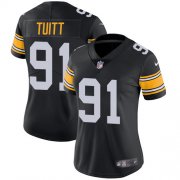 Wholesale Cheap Nike Steelers #91 Stephon Tuitt Black Alternate Women's Stitched NFL Vapor Untouchable Limited Jersey