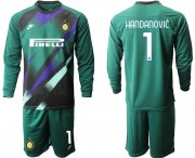 Wholesale Cheap 2020-21 Inter Milan Dark green goalkeeper 1# HANDANOVIC long sleeve soccer jerseys