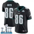 Wholesale Cheap Nike Eagles #86 Zach Ertz Black Alternate Super Bowl LII Men's Stitched NFL Vapor Untouchable Limited Jersey