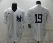 Wholesale Cheap Men's New York Yankees #19 Masahiro Tanaka White Cool Base Stitched Baseball Jersey