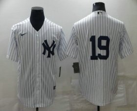 Wholesale Cheap Men\'s New York Yankees #19 Masahiro Tanaka White Cool Base Stitched Baseball Jersey