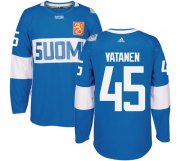 Wholesale Cheap Team Finland #45 Sami Vatanen Blue 2016 World Cup Stitched NHL Jersey