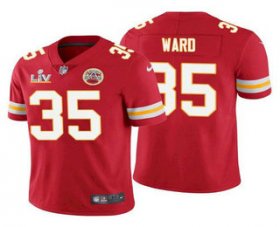 Wholesale Cheap Men\'s Kansas City Chiefs #35 Charvarius Ward Red 2021 Super Bowl LV Limited Stitched NFL Jersey