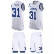 Wholesale Cheap Nike Cowboys #31 Byron Jones White Men's Stitched NFL Limited Tank Top Suit Jersey