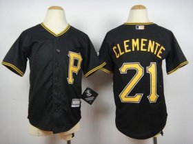 Wholesale Cheap Pirates #21 Roberto Clemente Black Cool Base Stitched Youth MLB Jersey