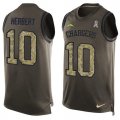 Wholesale Cheap Nike Chargers #10 Justin Herbert Green Men's Stitched NFL Limited Salute To Service Tank Top Jersey