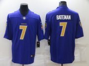 Wholesale Cheap Men's Baltimore Ravens #7 Rashod Bateman Purple 2020 Color Rush Stitched NFL Nike Limited Jersey
