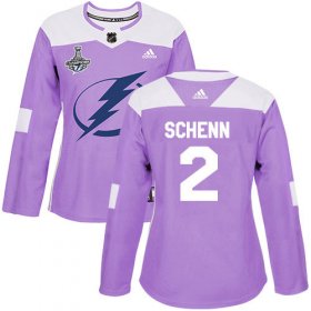 Cheap Adidas Lightning #2 Luke Schenn Purple Authentic Fights Cancer Women\'s 2020 Stanley Cup Champions Stitched NHL Jersey