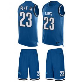 Wholesale Cheap Nike Lions #23 Darius Slay Jr Blue Team Color Men\'s Stitched NFL Limited Tank Top Suit Jersey