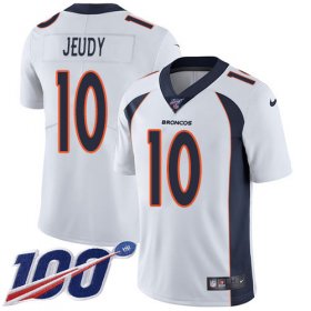 Wholesale Cheap Nike Broncos #10 Jerry Jeudy White Youth Stitched NFL 100th Season Vapor Untouchable Limited Jersey