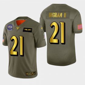 Wholesale Cheap Baltimore Ravens #21 Mark Ingram II Men\'s Nike Olive Gold 2019 Salute to Service Limited NFL 100 Jersey