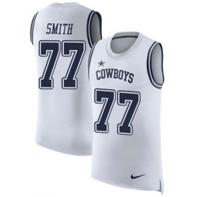 Wholesale Cheap Nike Cowboys #77 Tyron Smith White Men\'s Stitched NFL Limited Rush Tank Top Jersey