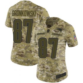 Wholesale Cheap Nike Patriots #87 Rob Gronkowski Camo Women\'s Stitched NFL Limited 2018 Salute to Service Jersey