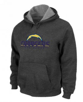 Wholesale Cheap Los Angeles Chargers Authentic Logo Pullover Hoodie Dark Grey