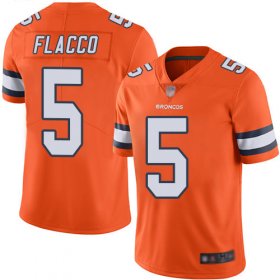 Wholesale Cheap Nike Broncos #5 Joe Flacco Orange Men\'s Stitched NFL Limited Rush Jersey