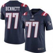 Wholesale Cheap Nike Patriots #77 Michael Bennett Navy Blue Men's Stitched NFL Limited Rush Jersey