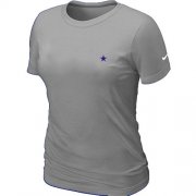 Wholesale Cheap Women's Nike Dallas Cowboys Chest Embroidered Logo T-Shirt Grey