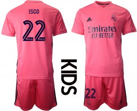 Wholesale Cheap Youth 2020-2021 club Real Madrid away 22 pink Soccer Jerseys