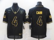 Wholesale Cheap Men's Las Vegas Raiders #4 Derek Carr Black Gold 2020 Salute To Service Stitched NFL Nike Limited Jersey