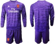 Wholesale Cheap Arsenal Blank Purple Long Sleeves Goalkeeper Soccer Club Jersey