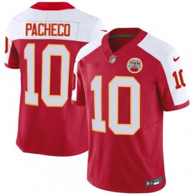 Wholesale Cheap Men\'s Kansas City Chiefs #10 Isiah Pacheco Red White 2023 F.U.S.E. Vapor Untouchable Limited Football Stitched Jersey