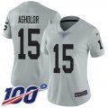 Wholesale Cheap Nike Raiders #15 Nelson Agholor Silver Women's Stitched NFL Limited Inverted Legend 100th Season Jersey