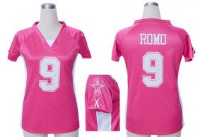 Wholesale Cheap Nike Cowboys #9 Tony Romo Pink Draft Him Name & Number Top Women\'s Stitched NFL Elite Jersey