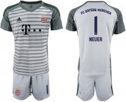 Wholesale Cheap Bayern Munchen #1 Neuer Grey Goalkeeper Soccer Club Jersey