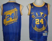 Wholesale Cheap Golden State Warriors #24 Rick Barry The City Blue Swingman Throwback Jersey