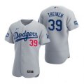 Wholesale Cheap Los Angeles Dodgers #39 Blake Treinen Gray 2020 World Series Champions Jersey